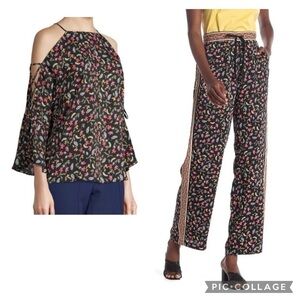 LAUNDRY BY SHELLI SEGAL Black Floral Pant Suit